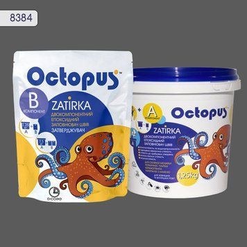 Двухкомпонентная эпоксидная затирка для плитки и мозаики ТМ "OCTOPUS", цвет 8384 1,25 кг. 209662 фото
