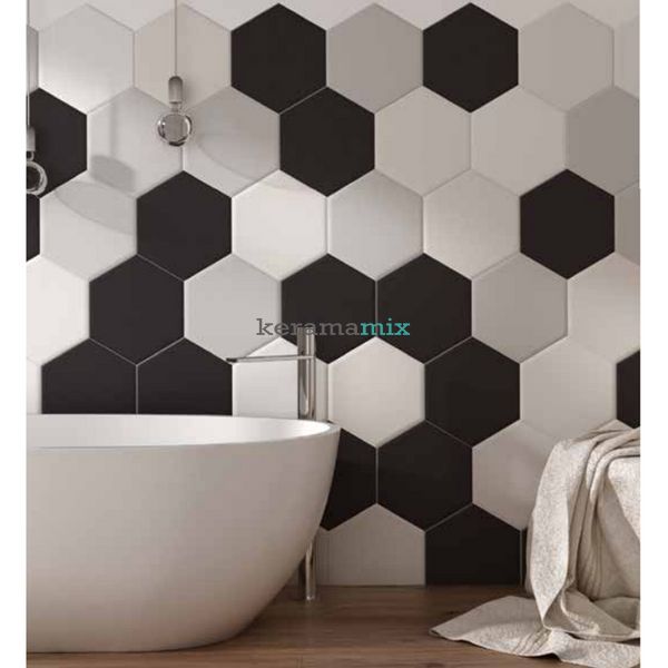 Керамограніт Almera Ceramica | Versalles Black Hex 19,8x22,8 см 13285 фото