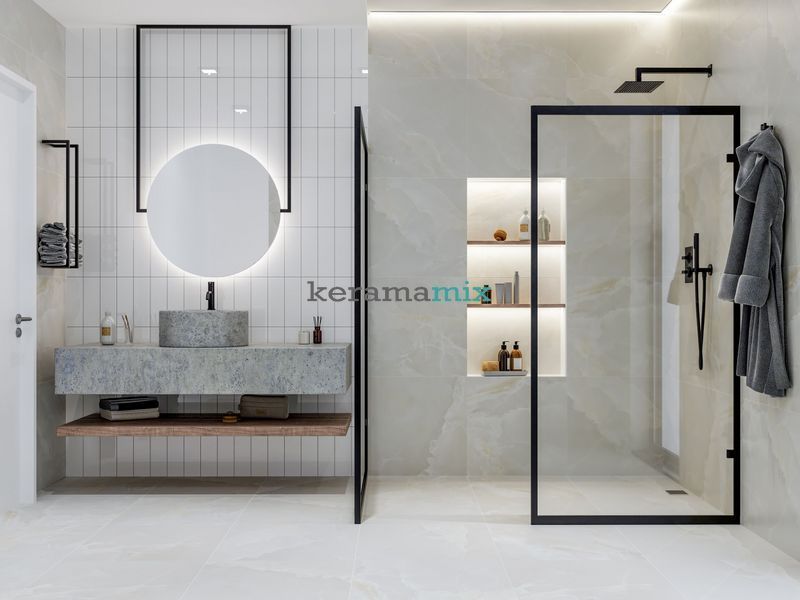 Керамогранит Golden Tile | Terragres Onyx Toscano OT1580 бежевый 600х600х8 202617 фото