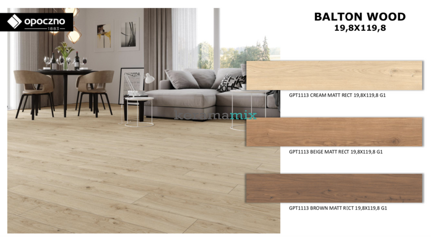 Плитка под дерево Opoczno | Balton Wood GPT1113 Brown 19,8X119,8 см 12109 фото