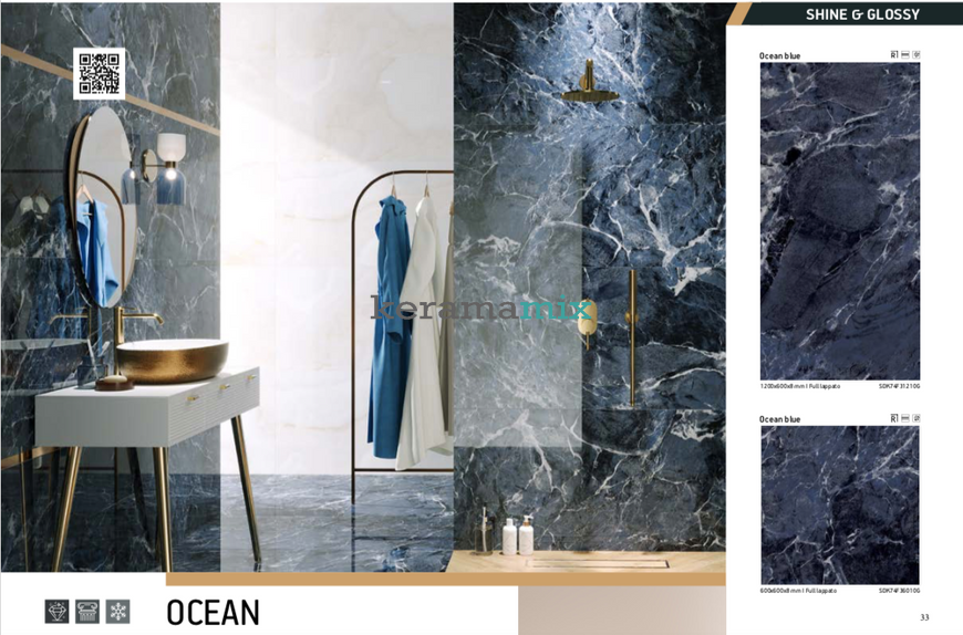 Керамогранит Teo Ceramics (Allore) | Ocean Blue F P 600x1200x8 R Full Lappato 1 17537 фото