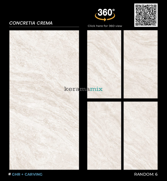 Керамограніт Italica | Плитка CONCRETIA CREMA GHR+ CARVING 60 x 120 202876 фото