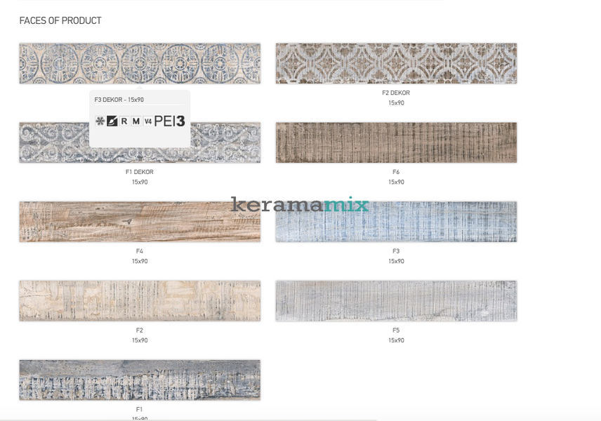 Плитка під дерево Anka Seramik | DECOR BOTANIK MULTI 15*90 202279 фото