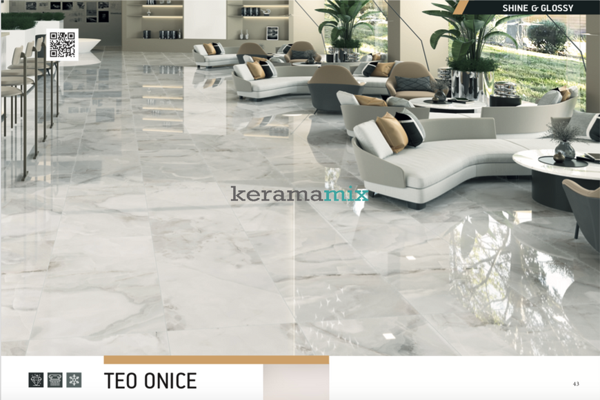 Керамограніт Teo Ceramics (Allore) | Teo Onice Pearl F P 600x600x8 R Full Lappato 1 12783 фото