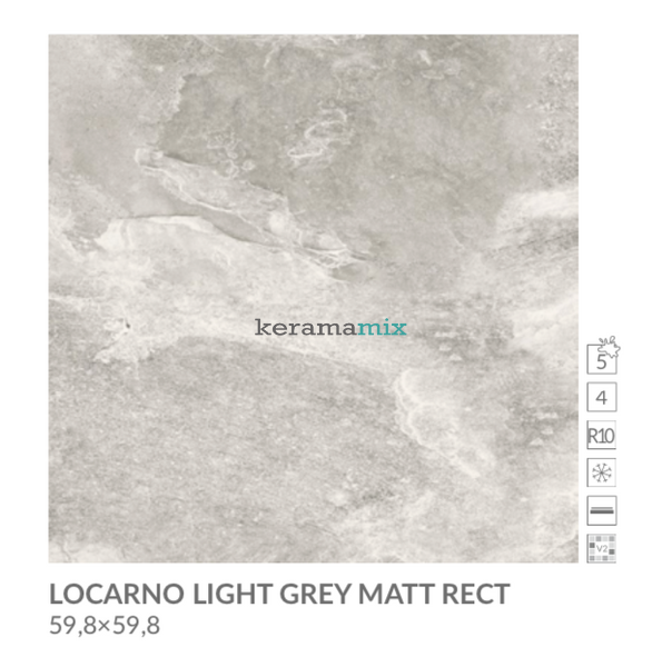 Керамогранит Cersanit | Locarno Light Grey Matt Rect 59,8x59,8 13297 фото