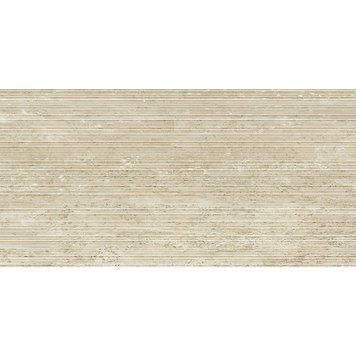 Керамограніт Italgraniti | Плитка I Travertini TR03BAR Beige Vein Cut Ribbed Sq. 60x120 см 209925 фото