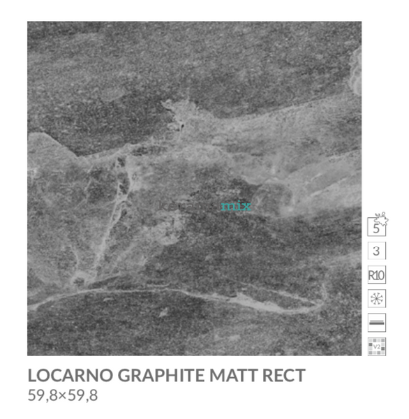 Керамогранит Cersanit | Locarno Graphite Matt Rect 59,8x59,8 13298 фото