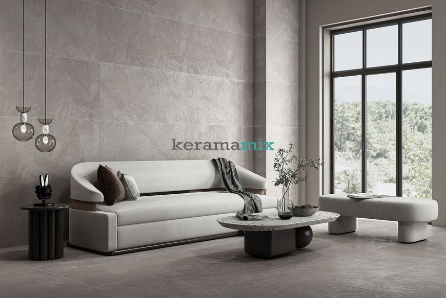 Керамограніт CERAMA MARKET | SILTSTONE GREY GRANDE MATT&CARVING 60х120 209821 фото