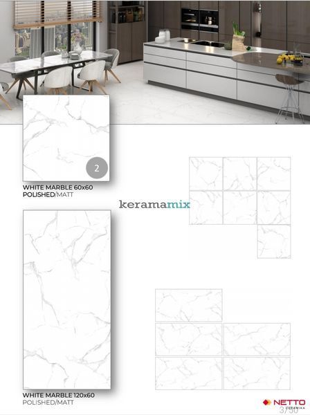 Керамограніт Netto Ceramika | White Marble Polished 60&times;60 17992 фото
