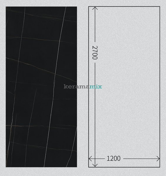 Керамограніт INSPIRO | 1227968 Lauren Black Pol 1200x2700 18342 фото