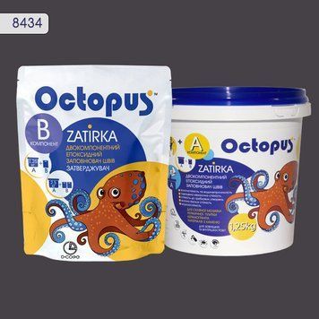 Двухкомпонентная эпоксидная затирка для плитки и мозаики ТМ "OCTOPUS", цвет 8434 1,25 кг. 209479 фото