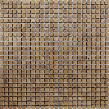 Мраморная мозаика GOLD TRAVERTINE 30.5x30.5 см 10661 фото