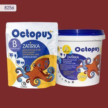 Двухкомпонентная эпоксидная затирка для плитки и мозаики ТМ "OCTOPUS", цвет 8256 1,25 кг. 209169 фото