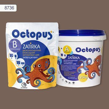 Двухкомпонентная эпоксидная затирка для плитки и мозаики ТМ "OCTOPUS", цвет 8736 1,25 кг. 209680 фото