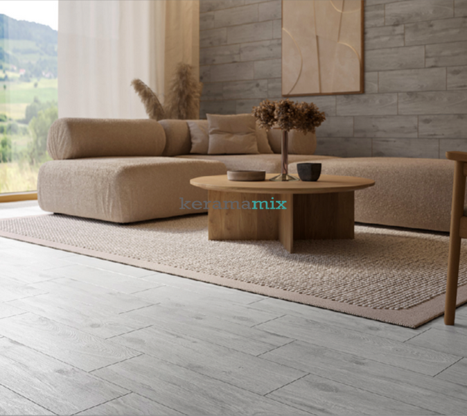 Плитка под дерево Cersanit | Brantwood Light Grey 18,5x59,8 13054 фото