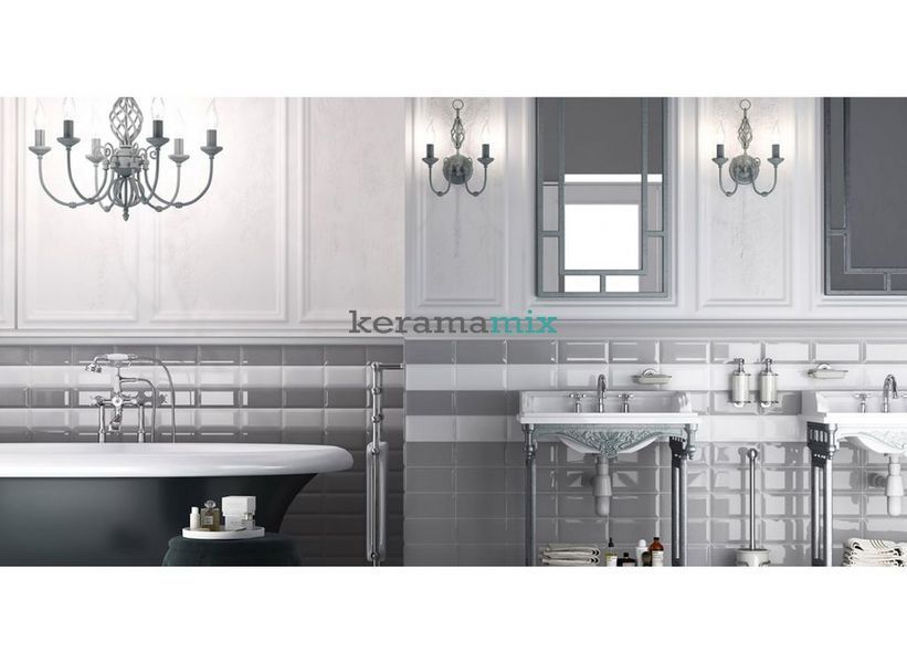 Настенная плитка Metrotiles серый 462051 10x20 см 49194380 фото
