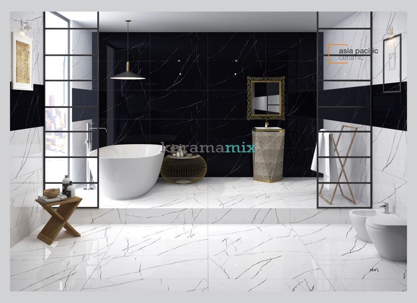 Керамограніт Asia Pacific | Nero Marquina Black High Polished 60*120 201573 фото