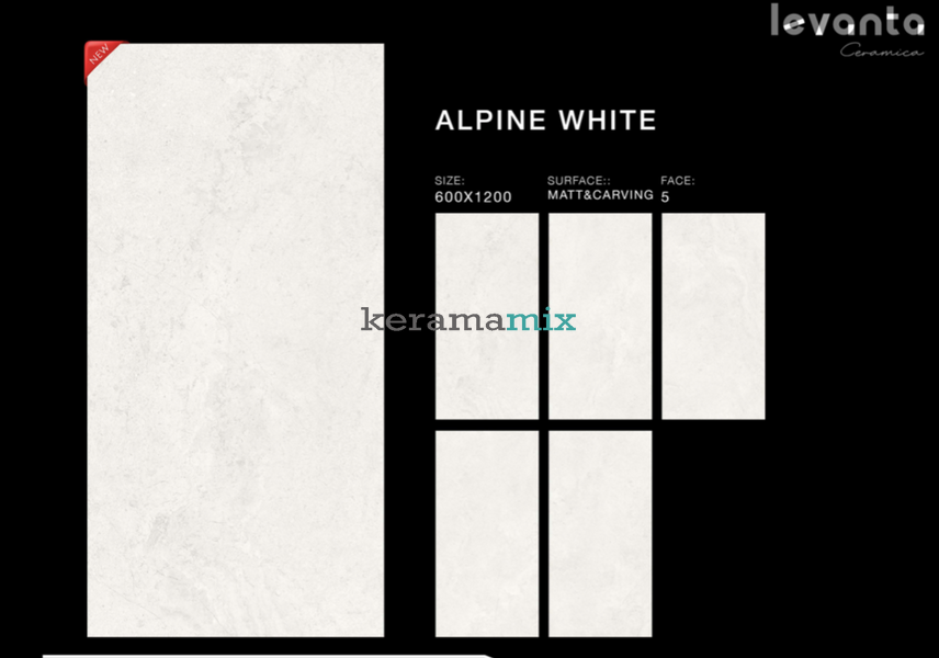 Керамограніт Levanta Ceramica | Плитка Alpine White Mat Carving 60X120 202833 фото