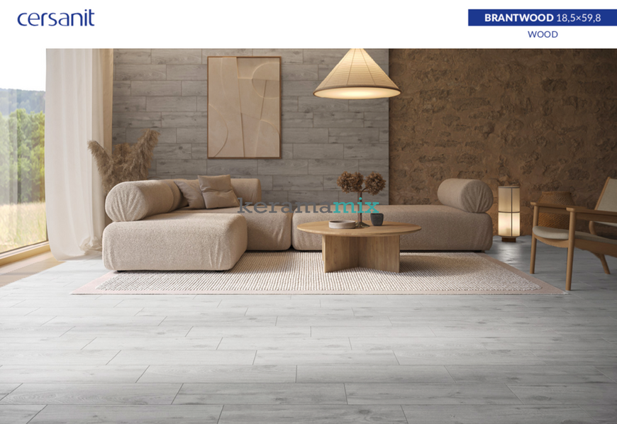 Плитка под дерево Cersanit | Brantwood Light Grey 18,5x59,8 13054 фото