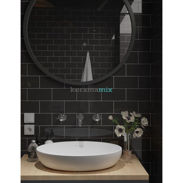Плитка для стін GOLDEN TILE | Metrotiles METW011 plane чорний 100x200x7 18197 фото