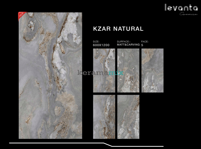 Керамограніт Levanta Ceramica | Плитка Kzar Natural Mat Carving  60X120 202837 фото