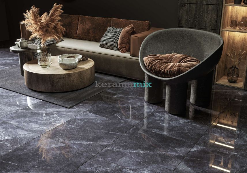 Керамогранит Golden Tile | Terragres Space Stone 5VС980 чёрный 1200x600x8 202639 фото