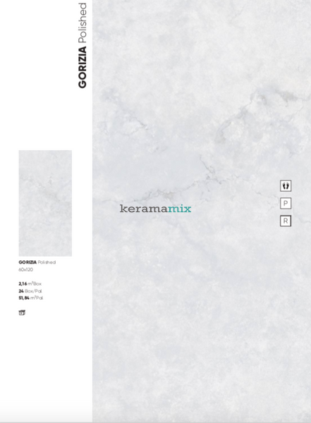 Керамограніт Fiera Ceramica | GORIZIA BIANCO Polished 60x120 202240 фото
