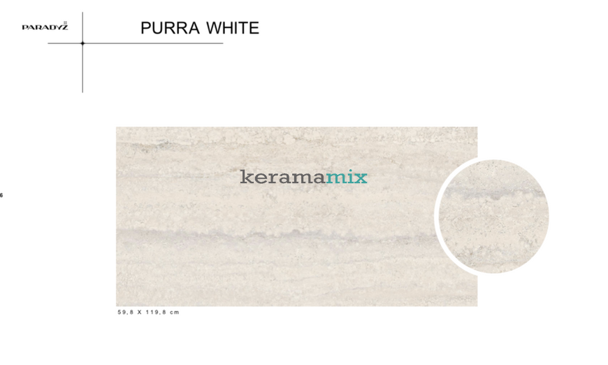 Керамограніт Paradyz Ceramika | Purra White Gres Mat 119,8X59,8 19922 фото