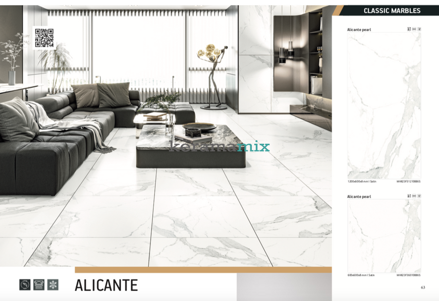 Керамогранит Teo Ceramics (Allore) | Alicante White F P 600x1200 Satin 1 11448 фото