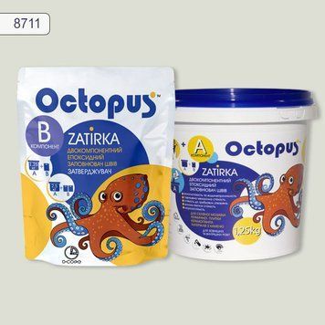 Двухкомпонентная эпоксидная затирка для плитки и мозаики ТМ "OCTOPUS", цвет 8711 1,25 кг. 209686 фото