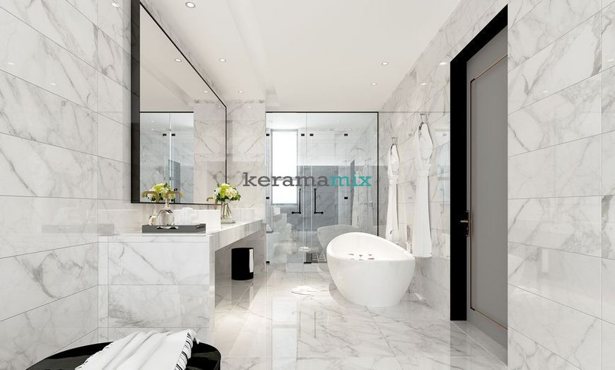 Керамограніт Golden Tile | Calacatta Extra Білий Н90580 600X600X8 201883 фото