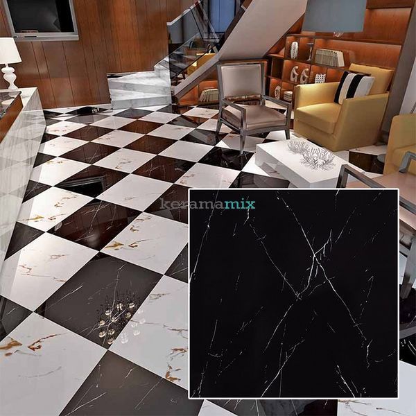 Керамогранит Megagres | 6B6067 MARBLE BLACK 60x60 см 17703 фото