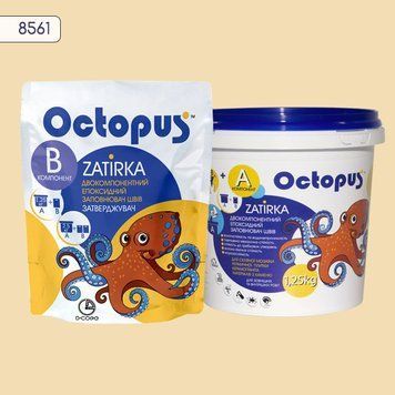 Двухкомпонентная эпоксидная затирка для плитки и мозаики ТМ "OCTOPUS", цвет 8561 1,25 кг. 209438 фото