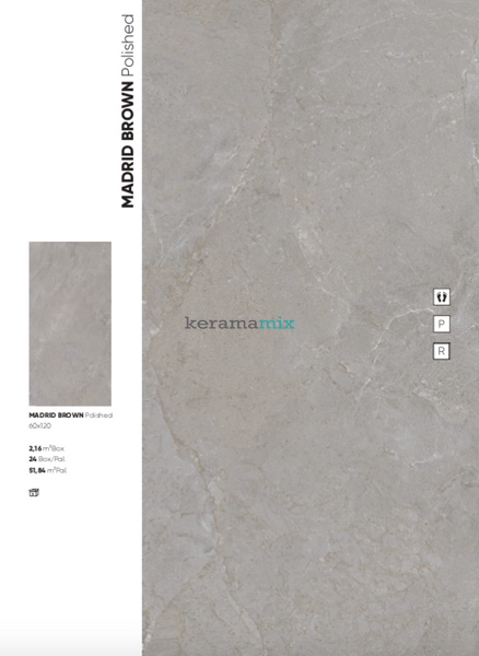 Керамограніт Fiera Ceramica | Madrid Brown Polished 60x120 202243 фото