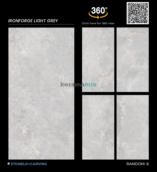 Керамогранит Italica | Плитка IRONFORGE LIGHT GREY STONELO+CARVING 60x120 202891 фото