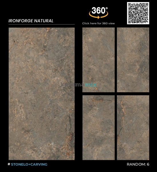 Керамогранит Italica | Плитка IRONFORGE NATURAL STONELO + CARVING 60x120 202892 фото