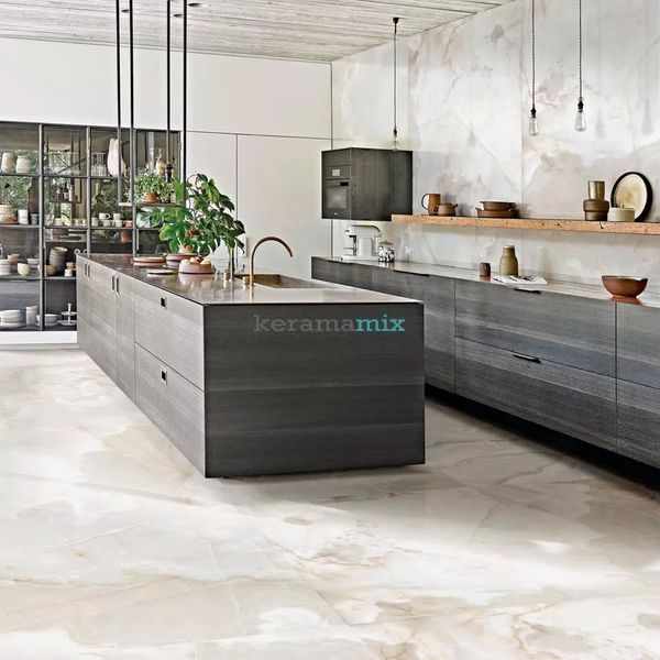 Керамограніт крупноформатний Florim Group | Reves de rex Reve perle glossy 6mm 120x120 R (769910) 19178 фото