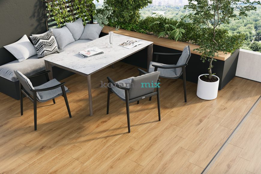 Плитка под дерево Teo Ceramics (Allore) | Alpha Honey F PR 198x1200x8 R Mat 1 17556 фото