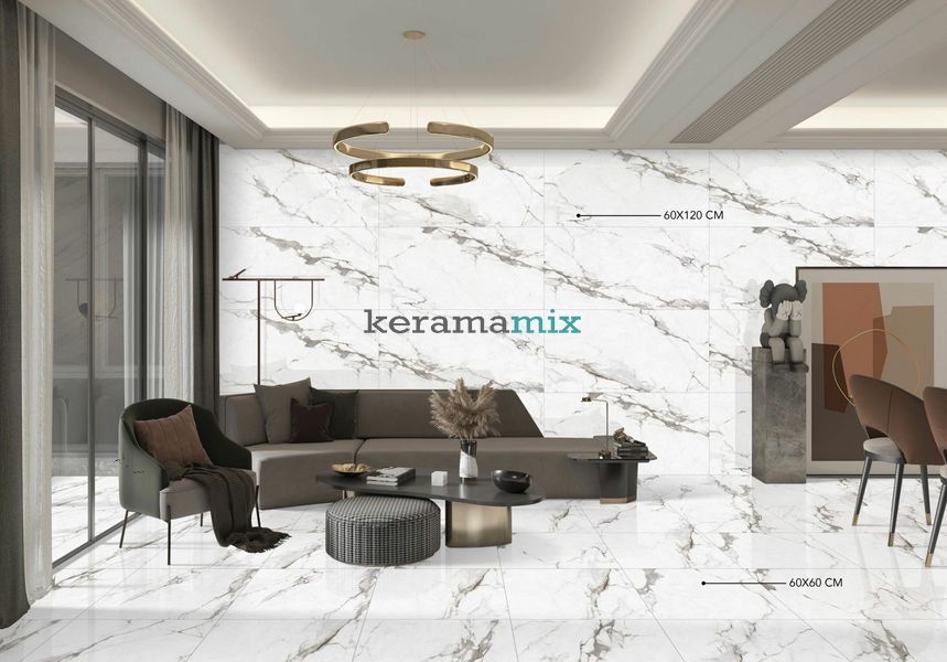 Керамограніт Asia Pacific | Statuario Bottega Silver Polished 60*60 201657 фото