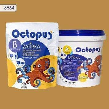 Двухкомпонентная эпоксидная затирка для плитки и мозаики ТМ "OCTOPUS", цвет 8564 1,25 кг. 209441 фото