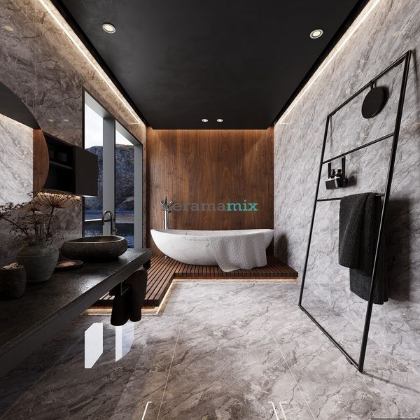 Керамограніт MEGAGRES | SL66014 LINDOS DARK GREY 60x60 см 19479 фото