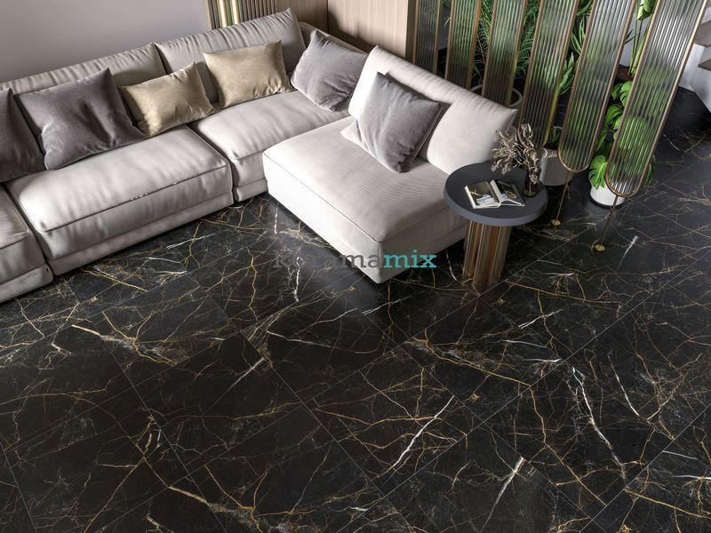 Керамогранит Golden Tile | Terragres Marmo Perlanera MPС990 чёрный 1200x600x8 202596 фото