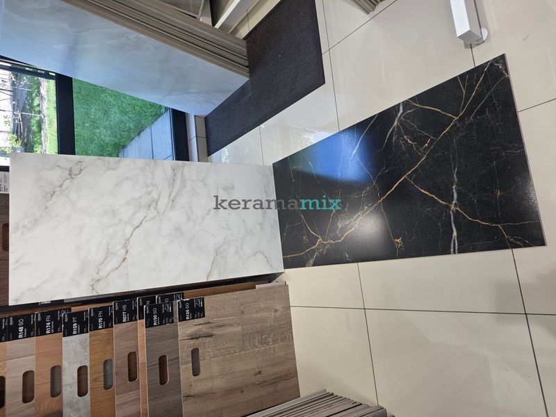 Керамогранит Golden Tile | Terragres Marmo Perlanera MPС990 чёрный 1200x600x8 202596 фото