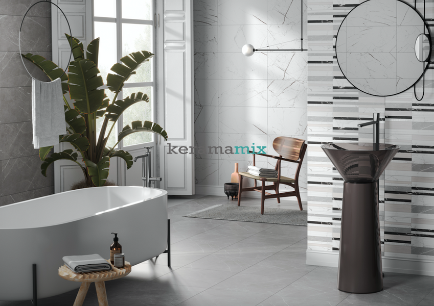 Керамогранит Teo Ceramics (Allore) | Marmolino Anthracite F P 600x600x8 R Mat 1 15679 фото