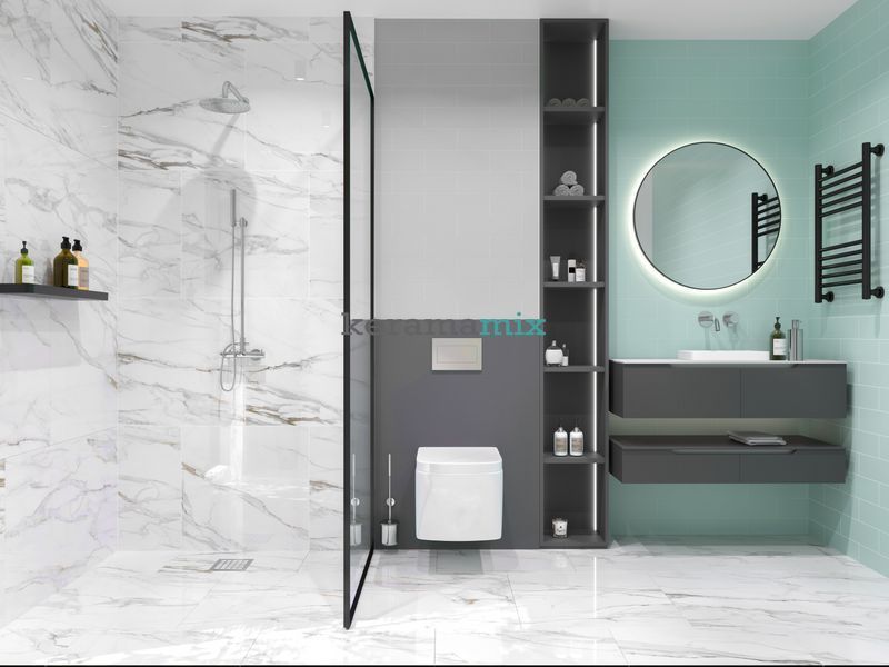 Керамогранит Golden Tile | Terragres Marmo Verona MV0580 білий 600x600x8 202597 фото