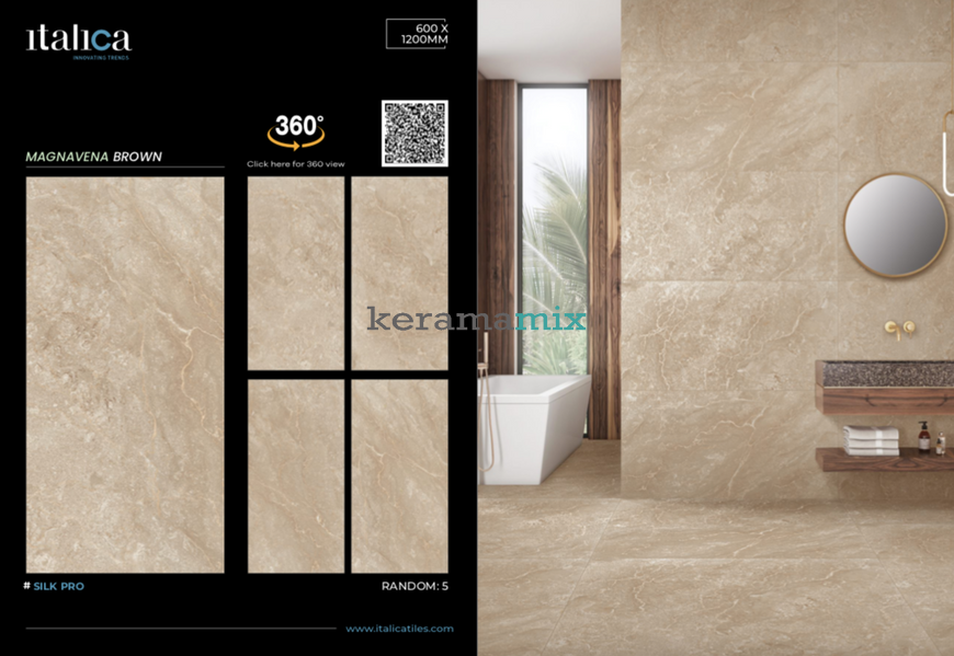 Керамогранит Italica | Плитка MAGNAVENA BROWN SILK PRO 60x120 202895 фото