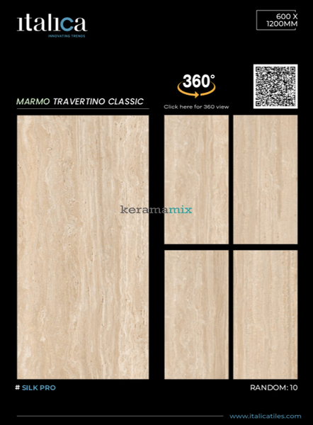 Керамограніт Italica | Плитка MARMO TRAVERTINO CLASSIC SILK PRO 60 x 120 202897 фото