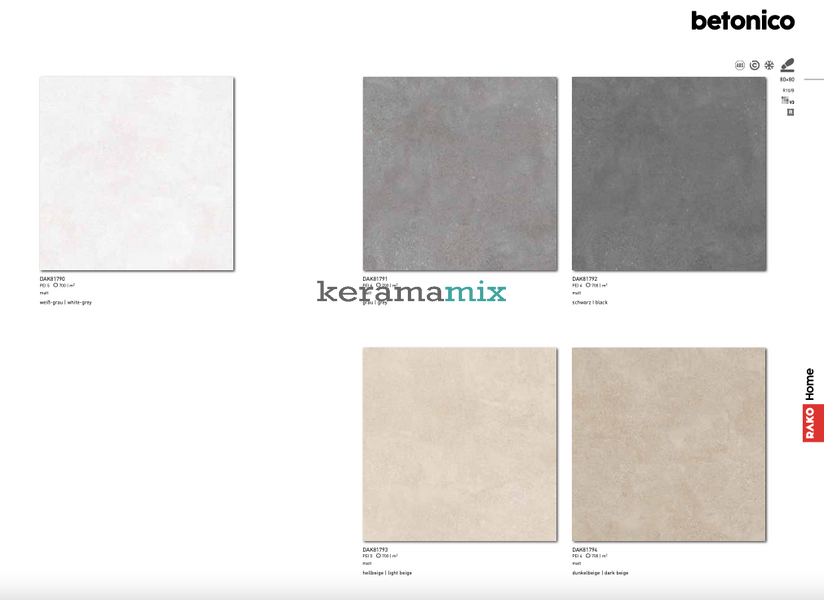 Керамогранит Rako | Betonico DAK62791 grey 59.8x59.8x0,9 rect. 210390 фото