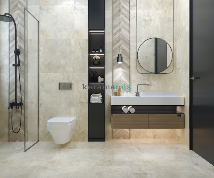 Керамограніт Golden Tile | Плитка Metallica 781580 бежевий 600x600x8 202600 фото