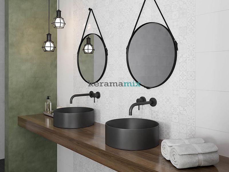 Плитка для стен Церсанит | SANSA WHITE PATTERN GLOSSY 25x40 19382 фото